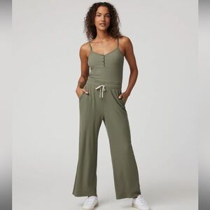 Vuori Pose Henley Jumpsuit in Dark Metal